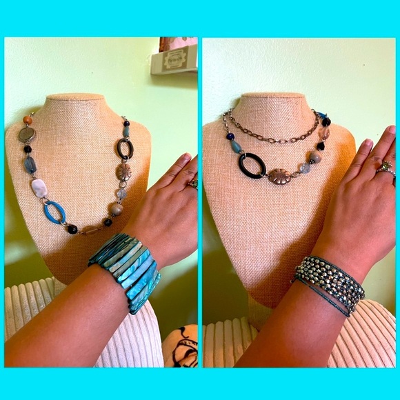 Elegant 3 Piece Turquoise and Silver Jewelry Bundle - Picture 1 of 16